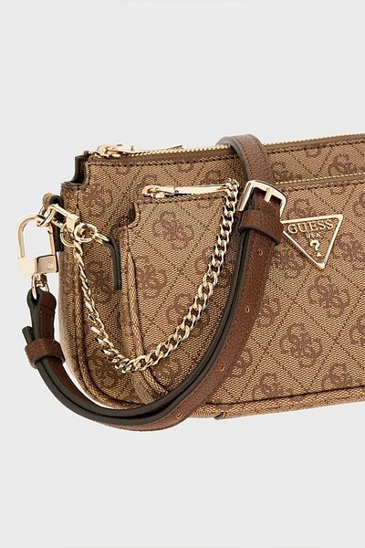 Guess Дамска чанта Noelle Dbl Pouch Cro, кафява, Hwbg7879710-lgw