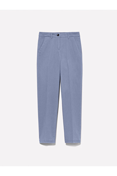 Sisley Pantaloni chino flexibili din amestec de bumbac albastru fier pentru femei