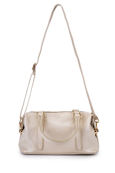 minebag Τσάντα χιαστί Vanessa Cream Color λουστρίνι από συνθετικό δέρμα