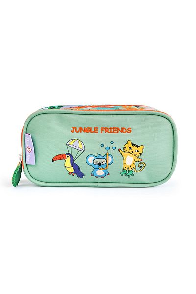 Milk & Moo Milk&moo Jungle Friends Double Compartment Pencil Case – Fun & Functional For Kids & Adults