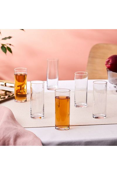 Karaca Saki 6-teiliges Highball-Glas-Set, 195 ml, transparent
