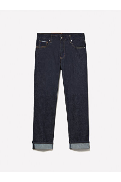 Sisley Men's Indigo Cotton and Viscose Blended 5 Pocket High Waist Denim Pants