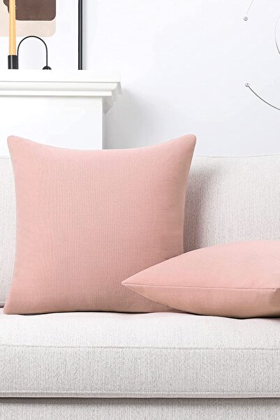 Cortibo Alaska Linen Throw Pillow Cover - Powder