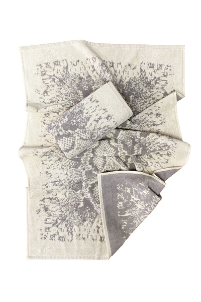 Lucy and Home Tigre, 100% Cotton Jacquard Leopard Patterned 2-Piece Towel Set 60X100Cm