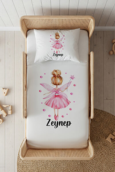 Lilabio %100 Pamuk Saten İsme Özel İsimli 100x200 Tek Kişilik Lastikli Çarşaf...