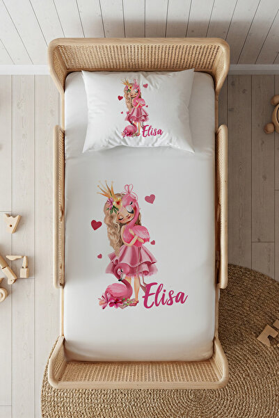 Lilabio %100 Pamuk Saten İsme Özel İsimli 100x200 Tek Kişilik Lastikli Çarşaf...