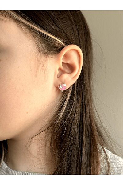 LITTLELUXE Küçük Kuş 925 Ayar Gümüş Çocuk Küpe, Kız Çocuk Küpesi, Çocuk Gümüş Küpe, Kız Çocuk Gümüş Küpe