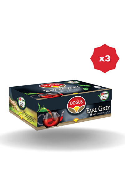 Doğuş DOĞUŞ EARLY GRAY إبريق شاي أكياس شاي 48 عبوة - (3 قطع)