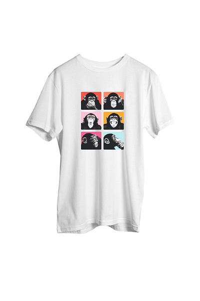 Korefanzin Μπλουζάκι 3 μαϊμού White New Season Oversize
