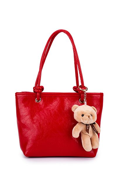 minebag Red Marlene Faux Leather X Crossbody Bag