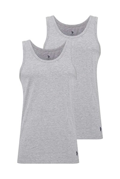 U.S. Polo Assn. U.S. Polo Assn. Men's 2-Piece Cotton & Modal Undershirt Gray Boxed - Gray Melange - Bcp1.80C18V9O