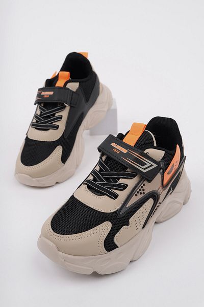MUGGO Panter Thick Sole Velcro and Lace-Up Unisex Kids Sneaker Sneakers