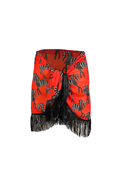 Bolder Amore Tasseled Red Zebra Pareo