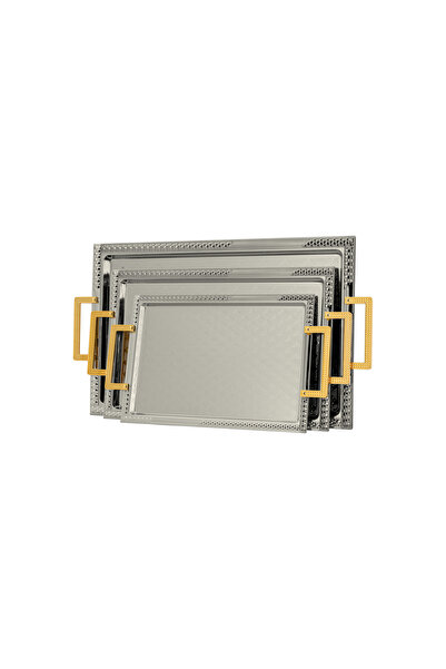 ALSAIF طقم صواني تقديم مكون من 3 قطع، تصميم عصري وأنيق يضفي لمسة مميزة على أي...