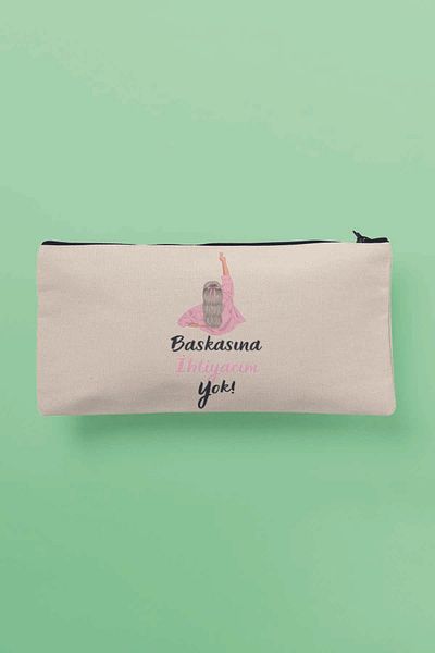 qoeuyl boutique Δεν χρειάζομαι κανέναν άλλο Πορτοφόλι με θήκη για στυλό τσάντας μακιγιάζ με εμπριμέ κίνητρο