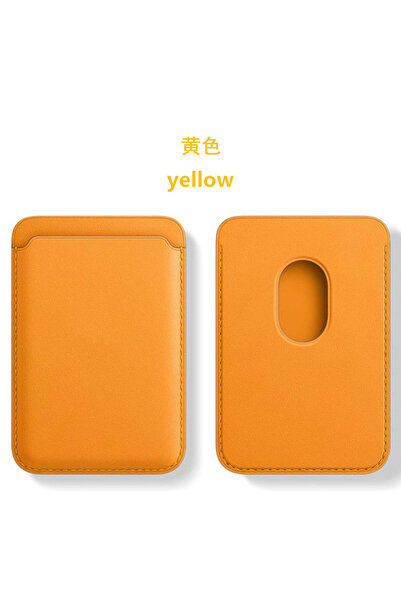 Choice جراب محفظة مغناطيسي من الجلد الأصفر من سلسلة Magsafe لهواتف iPhone 15/...