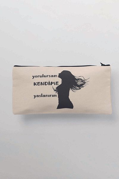 qoeuyl boutique Εάν κουραστώ, μπορώ να με ανακουφίσω από τον εαυτό μου Έντυπη υφασμάτινη τσάντα μακιγιάζ Πορτοφόλι μολυβοθήκη