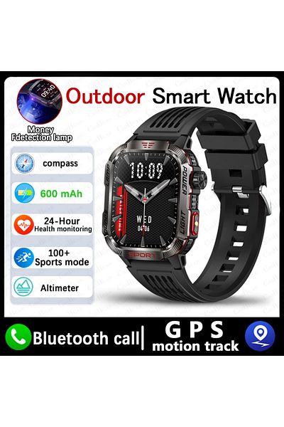 Choice Black silicone belt New For Huawei Xiaomi Military GPS Smart Watch Men Flashlight Compass Waterproof