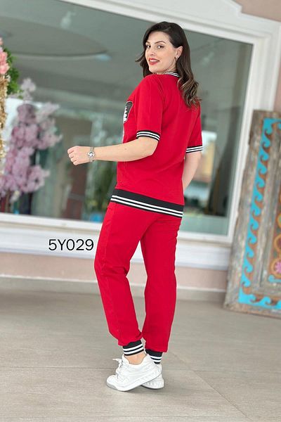İnce Topuk Butterfly Stone Printed 2-Piece Tracksuit Set 5Y029
