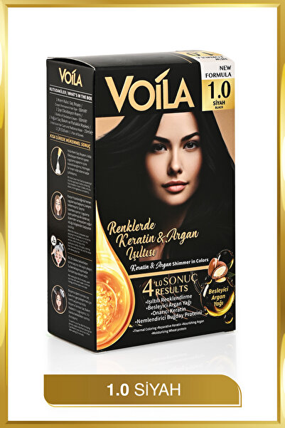 Voila Kadın Besleyici Keratin Kalıcı Siyah 1.0 Saç Boyası