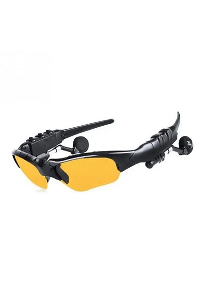 Choice Yellow Stereo Earphones Wireless Headset with Mic Glasses Sunglasses for Driving Cycling Sports Nois