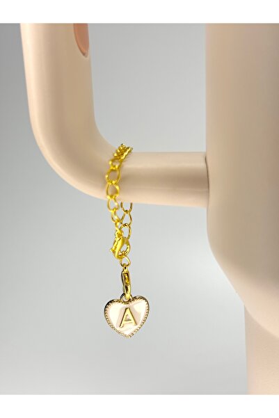 YuccaCo Accessorize Your Life White Heart Thermos Compatible Accessory with Letter A/Letter a Heart Thermos Charm/Letter Thermos Ornament