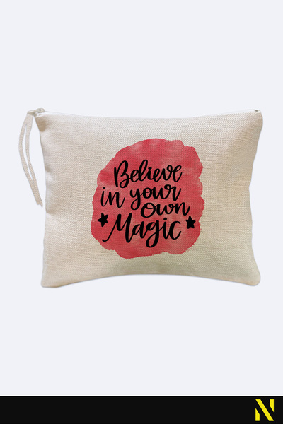 nilizma Believe in Your Own Magic Patterned Linen Handbag