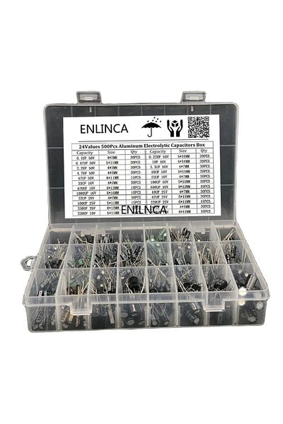 Choice 510Pcs/lot 0.1UF-1000UF 24Values Aluminum Electrolytic Capacitors 16-50V mix Electrolytic capacit...