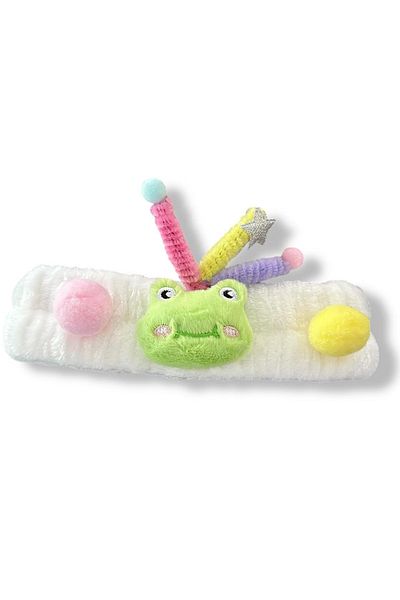 TAKIŞTIR White Color Frog Figured Plush Hair Band