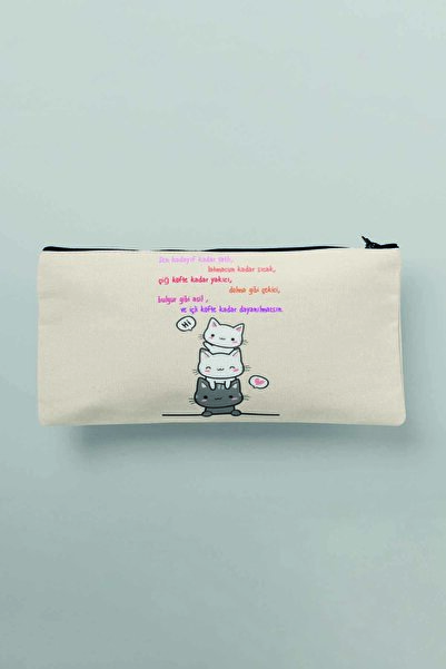 qoeuyl boutique Смішна сумка для косметики з принтом та пенал для ручок