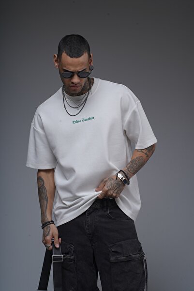 Butik TREND WE Μπλουζάκι με λαιμόκοψη με στάμπα στο στήθος και την πλάτη από ύφασμα διπλής όψης