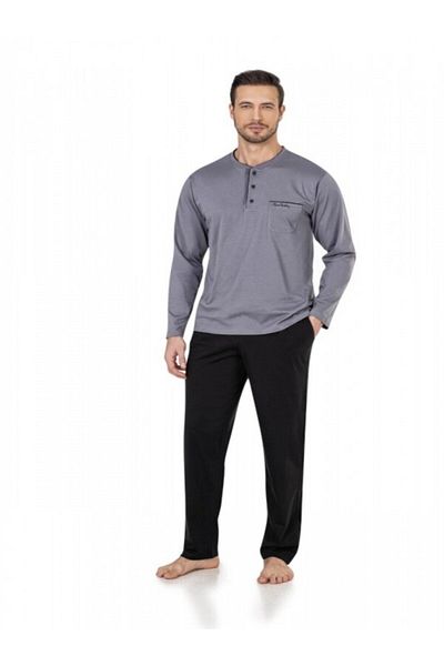 Pierre Cardin Men's Black Knitwear Pajama Set Groom Dowry Set