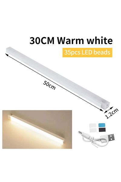 AVACOM 50cm Warm White Motion Sensor Led Cabinet Light Rechargeable Induction Night Light Wireless Portable