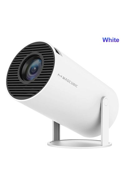 Choice20 جهاز عرض HY300 Pro-White Magcubic بمقبس أسترالي، يعمل بنظام أندرويد 11 بدقة 4K و1280*720 بكسل، HY300 Pro + واي فاي مزدوج، 290ANSI 180