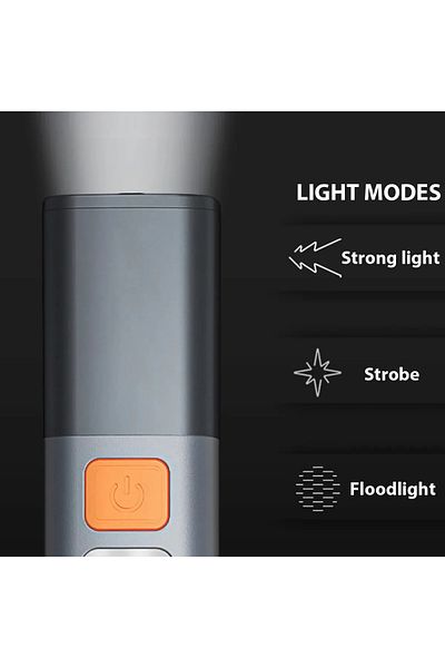 ESMARTER Lithium Ion Zoom 0307 Grey Strong Lighting Abs Flashlamp Usb Charging Portable Outdoor Edc Torch Cam