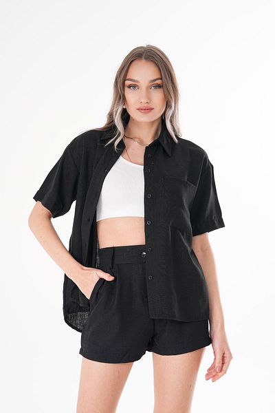ŞİMAL Cămașă oversize de in pentru femei cu un singur buzunar 250136   -