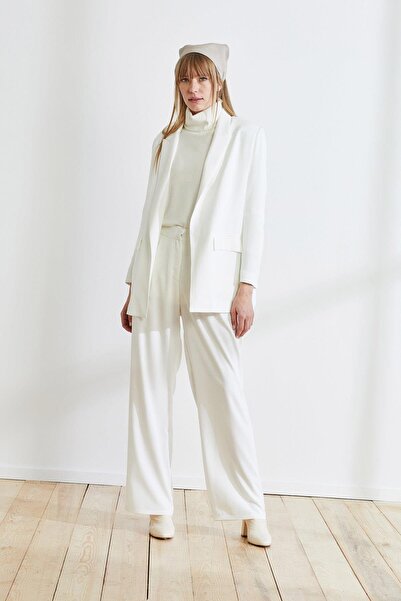 TERZİ DÜKKANI Bolivya Krep Blazer Ceket Ekru