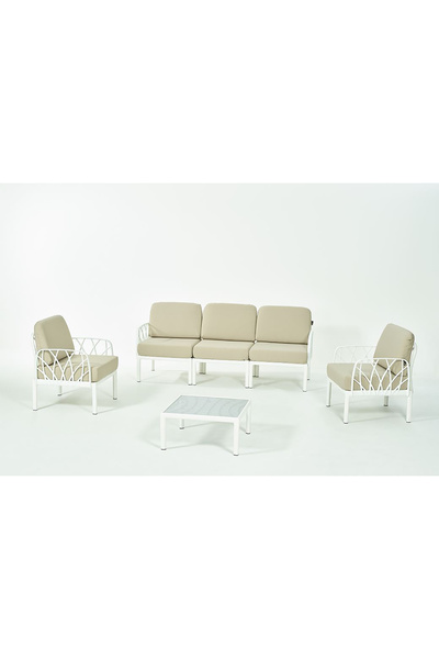 Novussi GARDA Sofa Set 3+1+1+Sehpa BEJ Minderli