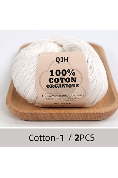 Choice N1-2PCS QJH غزل قطني عضوي 100%، غزل للحياكة والكروشيه والحرف اليدوية، ...