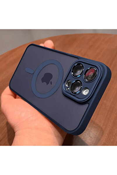 Choice For iPhone 17 ProMax Navy Blue Luxury Matte Armor For Magsafe Magnetic Wireless Charging Case For iP