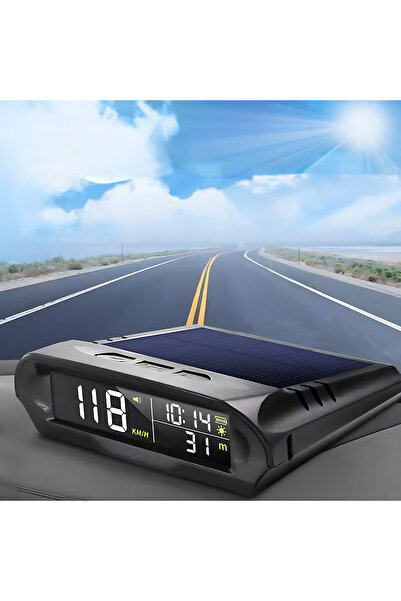 Araç GPS Güneş Enerjili Dijital Hız Göstergeli Çok Fonksiyonlu Hız Ölçer S98 HUD Ekran