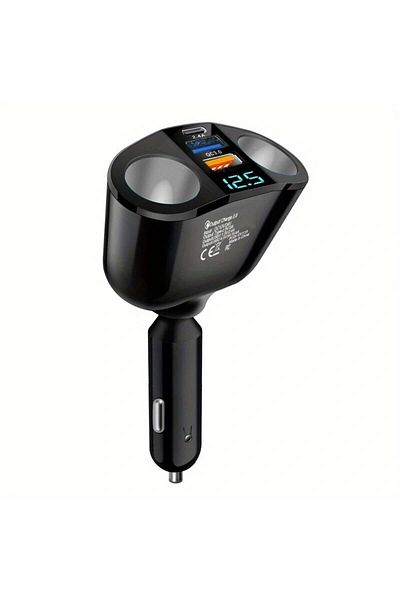 Choice CH10QC Dual USB Digital PD Car Charger Is Suitable for Charging Multiple Devices Simultaneously