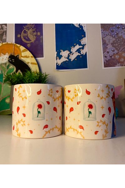 westartic Disney Beauty and the Beast Belle and Adam 2-Piece Couple Cup