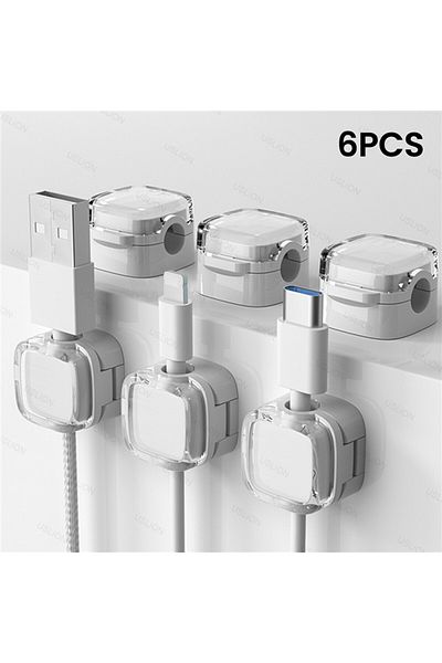 choice2 W Colorful 6 PCS Magnetic Cable Clips Cable Smooth Adjustable Cord Holder Under Desk Cable Manageme.