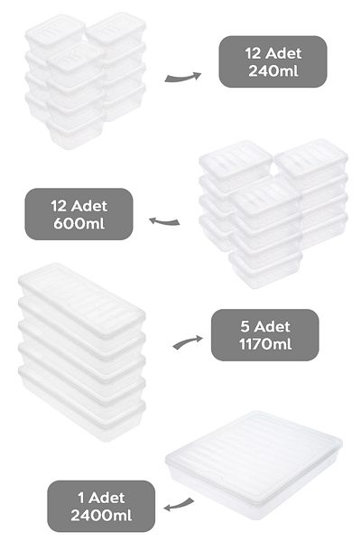 Meleni Home 30 Piece Transparent Lid Microwave Compatible Storage Container Set - Organizer Organizer Food Storage Container