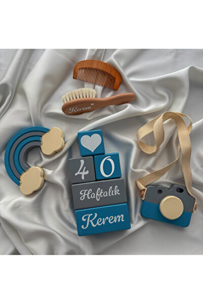 gizeminelemeği Bebek Anı Küpü, Ahşap Anı Küpü, Bebek Tarağı Set