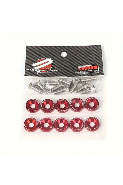Choice Red 10 PCS M6 Car Modified Fasteners Fender Washer Bumper Engine Concave Screws Fender Washer Licens