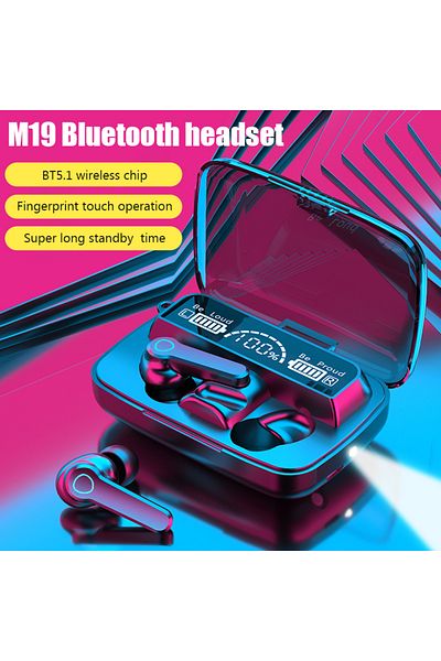 XMSJ Black M19 Tws Wireless Bluetooth Headset Noise Cancelling Power Bank Gaming Earbuds With Mic Wireles