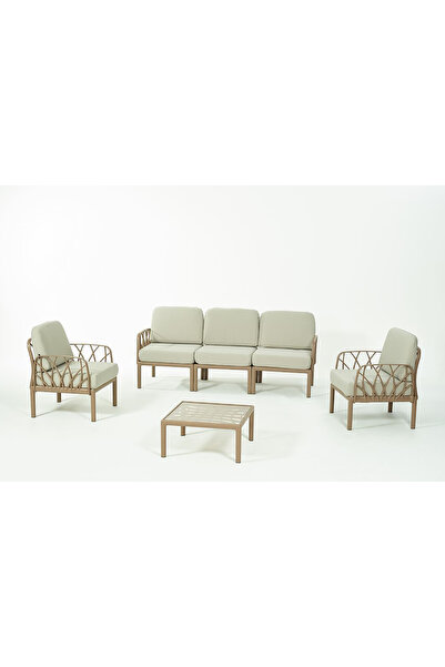 Novussi GARDA Sofa Set 3+1+1+Sehpa BEJ Minderli