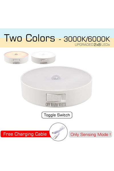 Choice Tow Color In One Motion Sensor Light Usb Rechargeable Night Light Led Lamp For Kitchen Bedroom Stair
